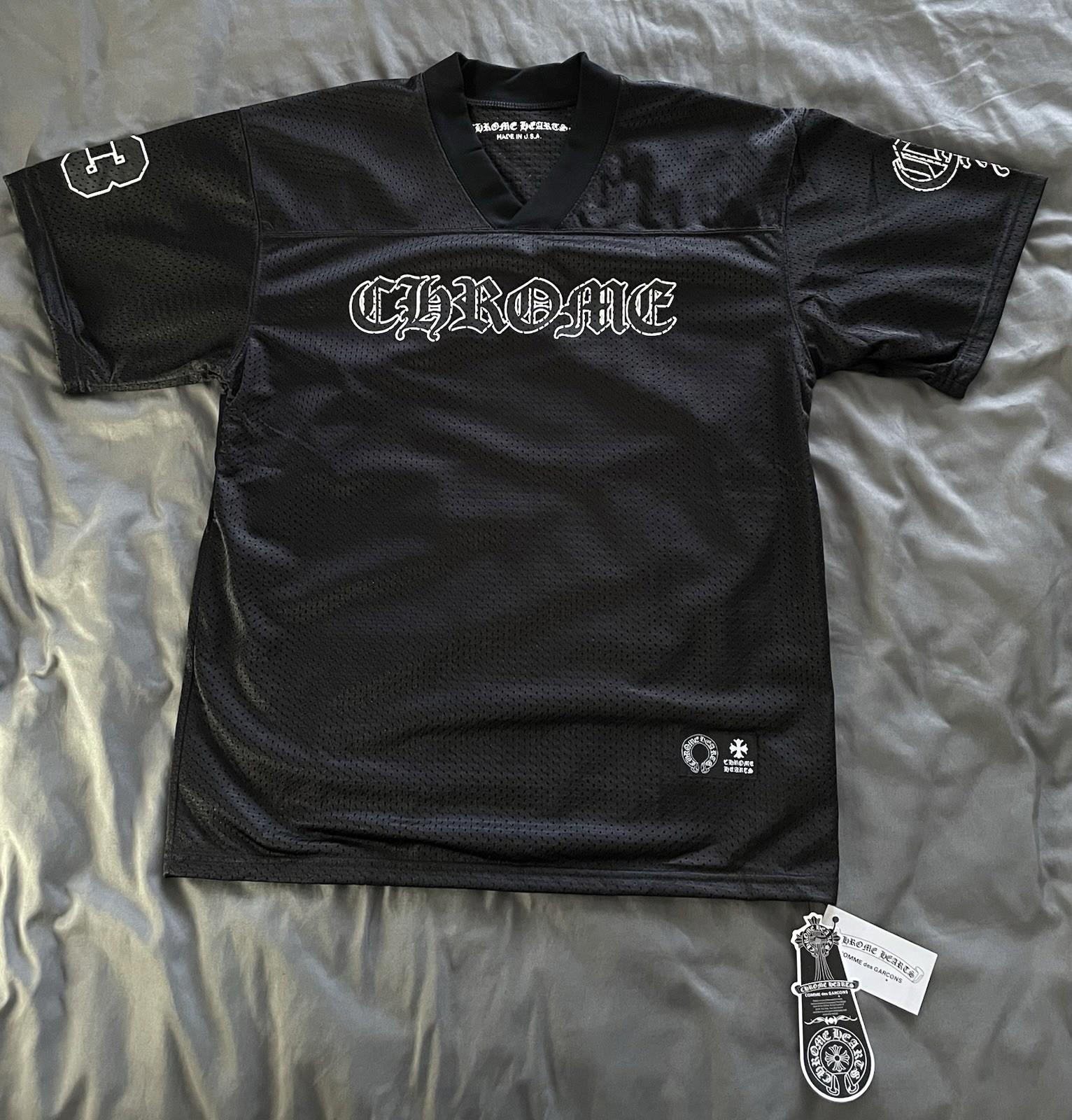 Chrome Hearts Mesh Stadium Black Football Jersey