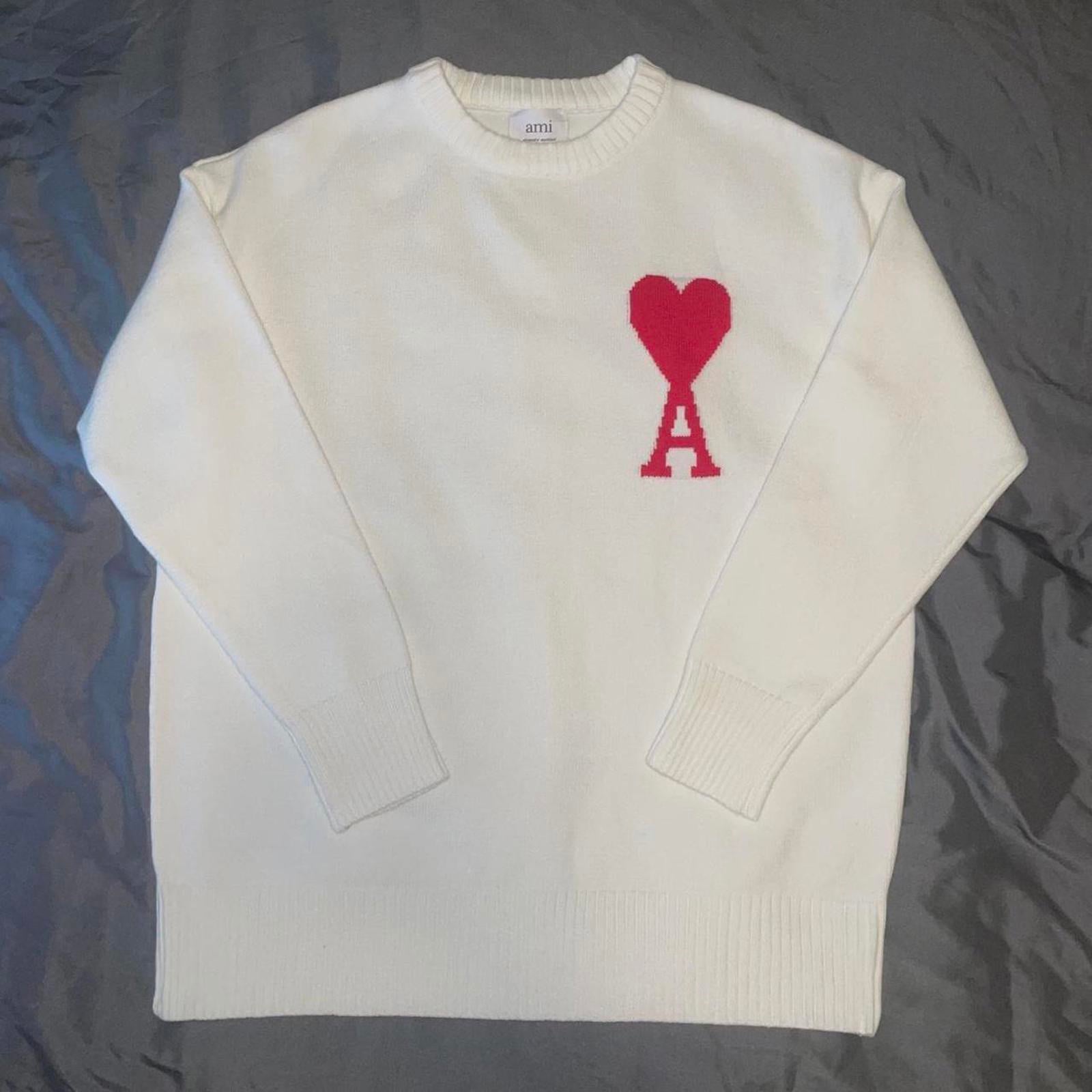 AMI Paris Men's White Jumper