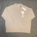 Ami Paris cream and white heart knit sweater new with tags.