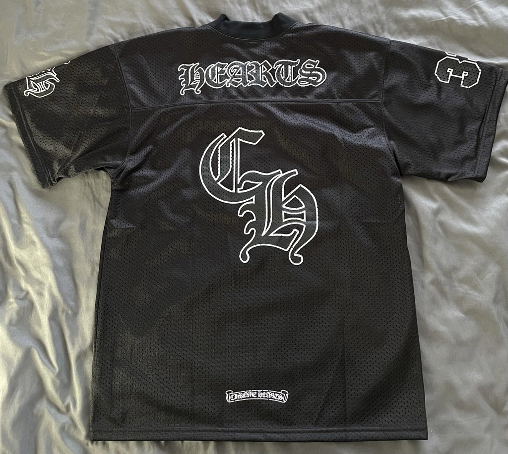 Chrome Hearts Mesh Stadium Black Football Jersey