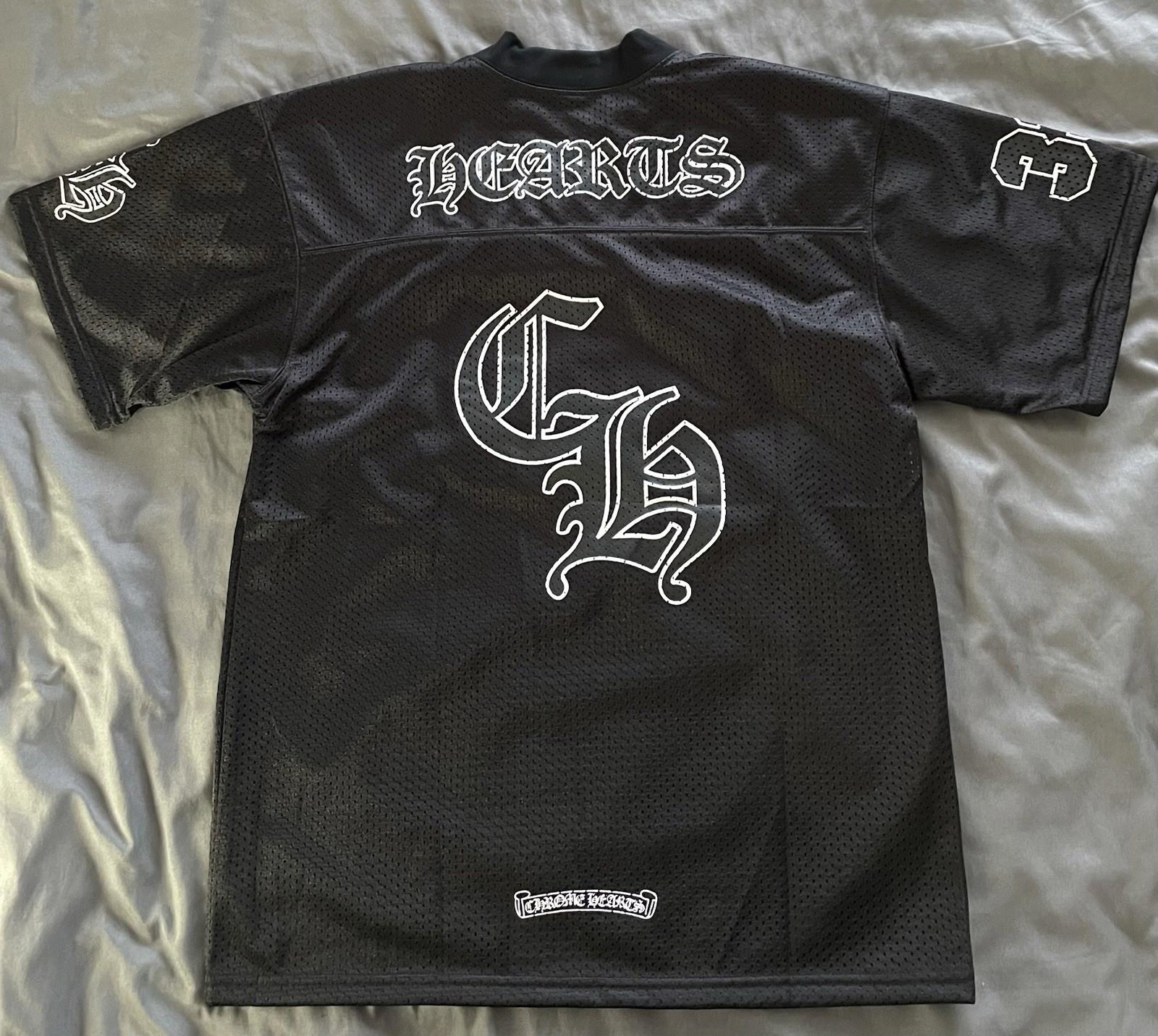 Chrome Hearts Mesh Stadium Black Football Jersey